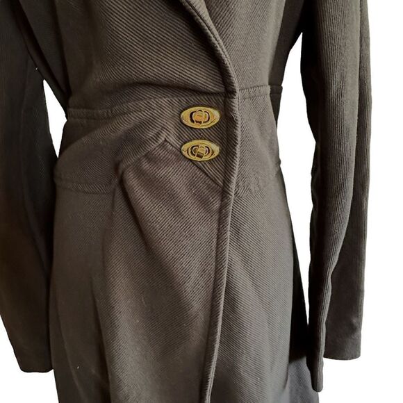 ECI ~ Womens Black Overcoat ~ turn lock closure ~ size XL - Picture 3 of 14